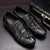 black mens crocodile leather shoes