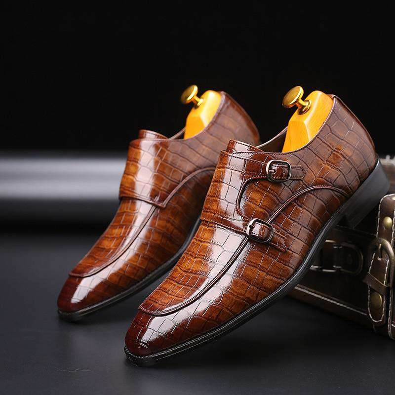 brown mens crocodile shoes