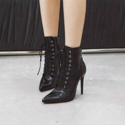 black croc embossed booties for ladies
