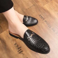 black croc shoe without sock