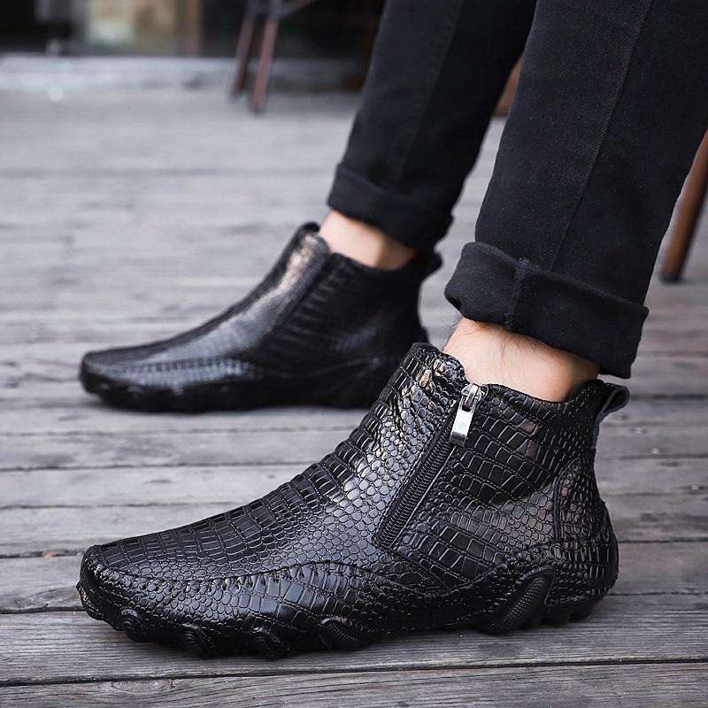 black crocodile design shoes