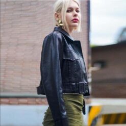 black crocodile embossed jacket