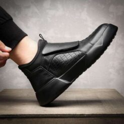 black crocodile skin booties