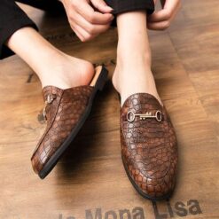 brown croc shoe without sock