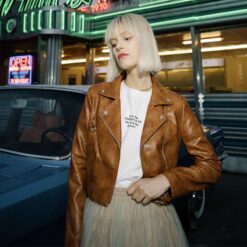 brown crocodile jacket women
