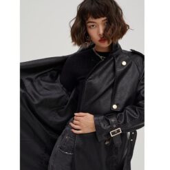 face crocodile leather jacket