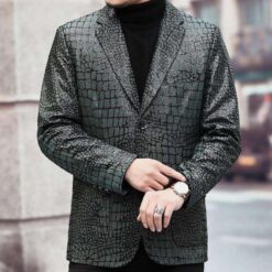 mannequin crocodile leather jacket mens
