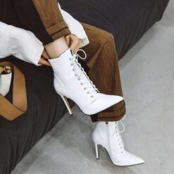 white croc embossed booties